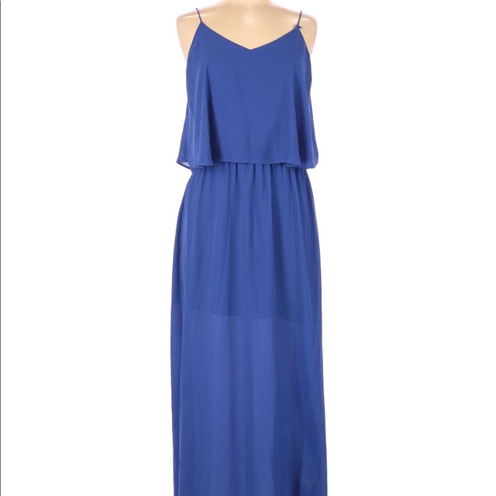 Mossimo Blue Ruffle Maxi Dress